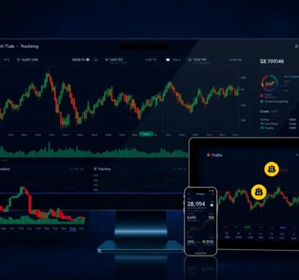 Aicoin platform's real-time crypto trading dashboard with detailed charts and alerts, highlighting its security features and multi-device support for traders.