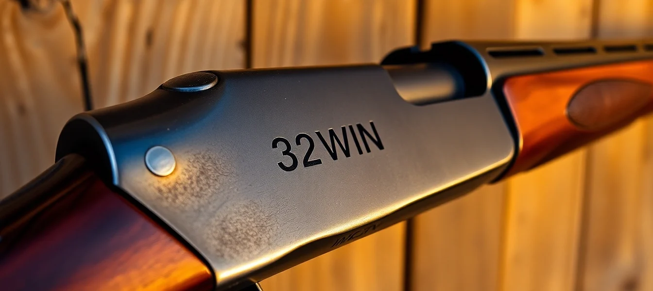 Detailed shot of a 32WIN cartridge in a vintage Winchester rifle, highlighting craftsmanship and historical appeal.