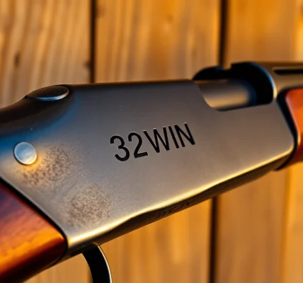 Detailed shot of a 32WIN cartridge in a vintage Winchester rifle, highlighting craftsmanship and historical appeal.