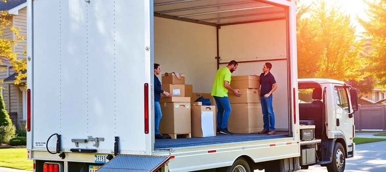 Professional Calgary packing and moving company handling a seamless residential move with a team organizing belongings efficiently.