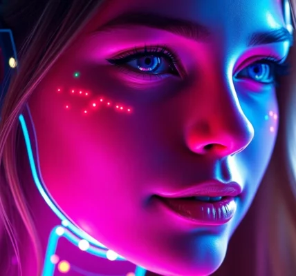 AI girlfriend engaging in a realistic conversation with a warm, expressive digital avatar, showcasing advanced emotional AI interaction.