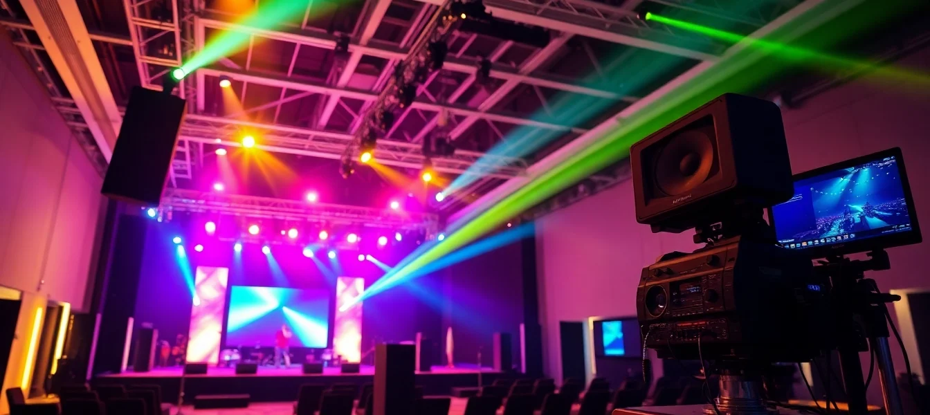 Professionelle Veranstaltungstechnik Köln im Einsatz bei einem Event mit Ton-, Licht- und Videotechnik für einen unvergesslichen Auftritt.