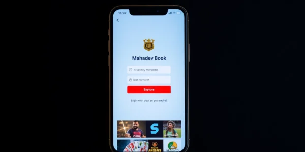 Guide to Mahadev book login showing a user signing in on a smartphone for quick access to sports betting and casino games.