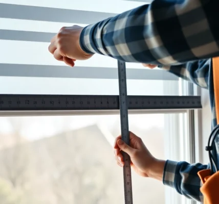 Professional replacement window installers near me measuring a window on-site with precision.