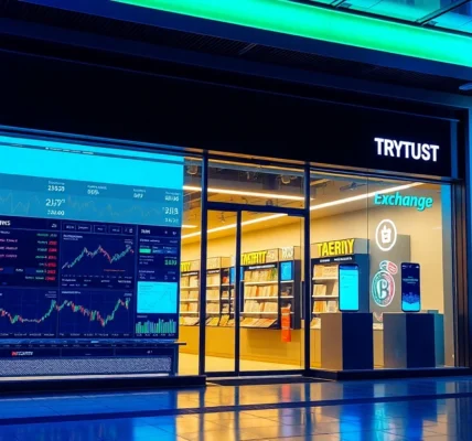 Modern crypto exchange platform with live trading charts and secure interface for seamless