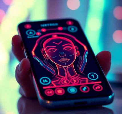 AI girlfriend app interface showcasing a personalized virtual partner with interactive chat bubbles and engaging visuals for seamless NSFW conversations.