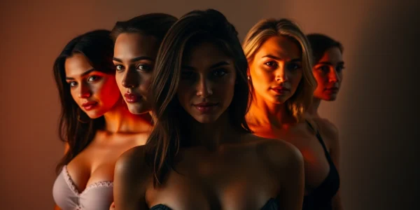 Portraits created with NSFW AI Image Generator showing cinematic lighting and realism