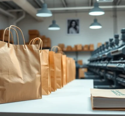 High-quality paper bag being printed and folded, emphasizing eco-friendly torba papierowa