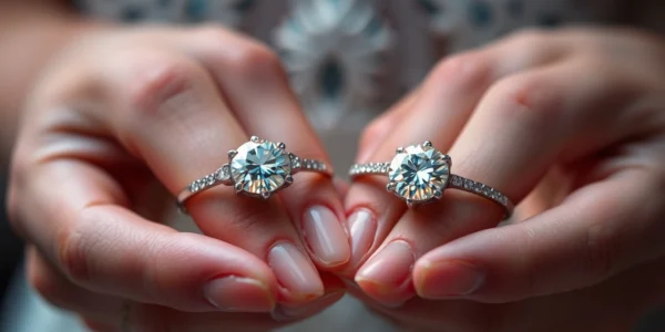 Proposal rings displayed elegantly with sparkling diamonds, perfect for engagement moments