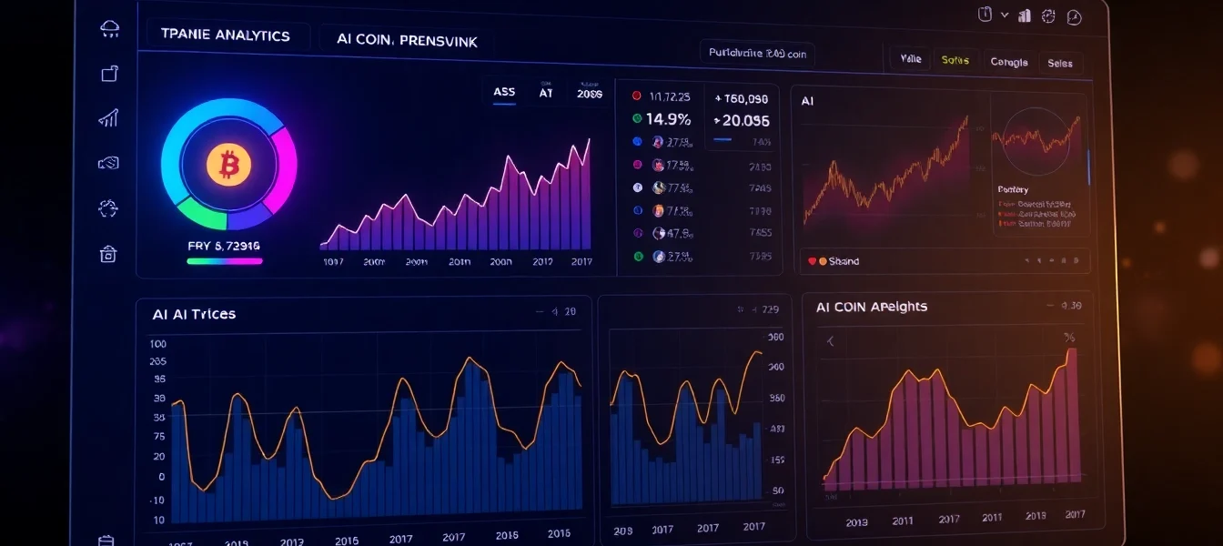 Aicoin analysis dashboard showcasing real-time data and market trends with modern design for