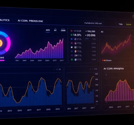 Aicoin analysis dashboard showcasing real-time data and market trends with modern design for