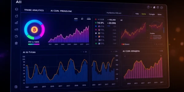 Aicoin analysis dashboard showcasing real-time data and market trends with modern design for