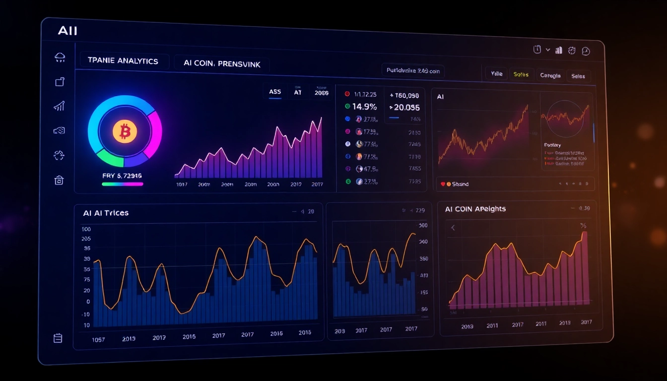 Aicoin analysis dashboard showcasing real-time data and market trends with modern design for