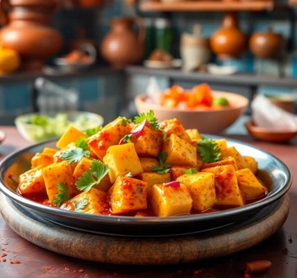 Close-up of a tempting Ready to Eat Paneer Tikka Lababdar dish garnished with herbs and served